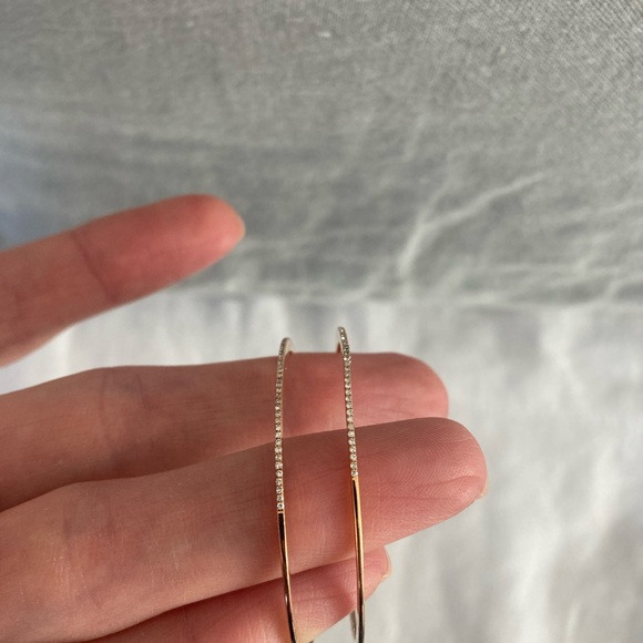 Doves Jewelry by Doron Paloma Rose Gold Diamond Hoops - Picture 11 of 11